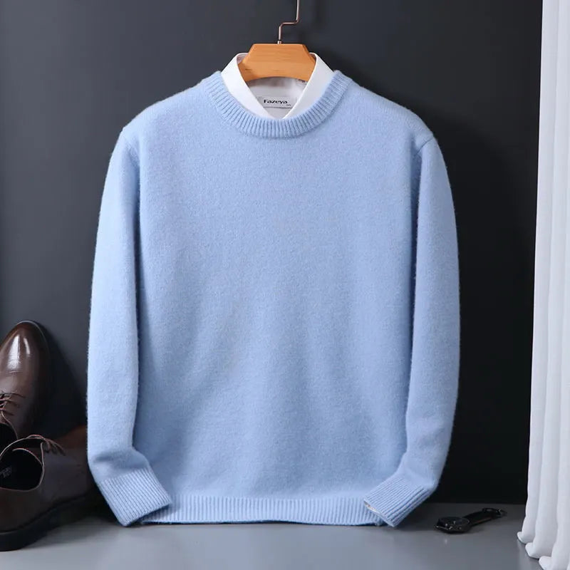 Levoire | Pull Homme En Cachemire Doux Bleu ciel
