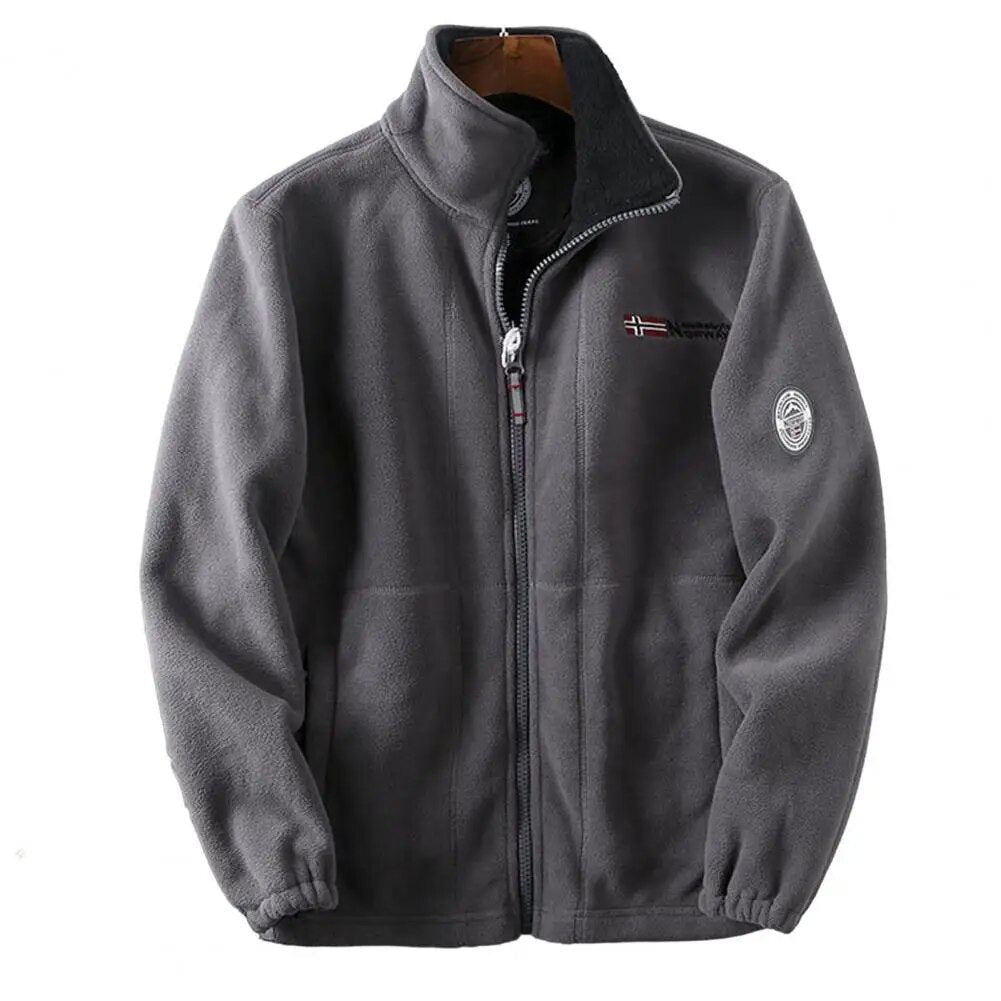 Levoire | Veste En Polaire Chaude Avec Fermeture Éclair Gris
