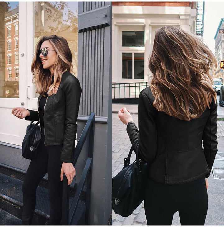 Levoire | Veste En Cuir Slim Avec Fermeture Éclair Pour Femmes