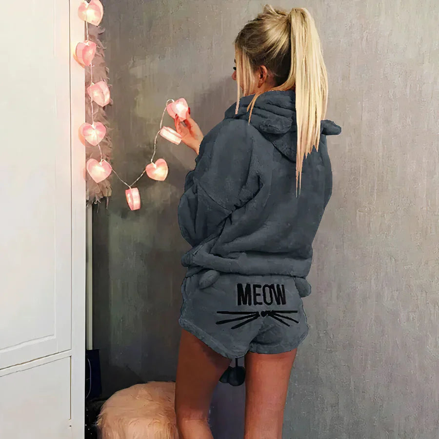 Levoire | Haut De Pyjama Pour Femmes Et Ensemble De Shorts Gris foncé