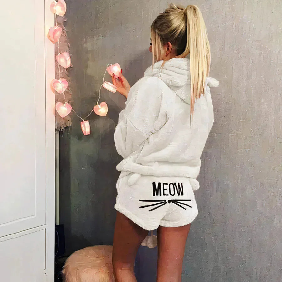 Levoire | Haut De Pyjama Pour Femmes Et Ensemble De Shorts Blanc