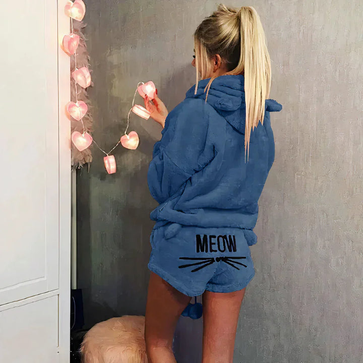 Levoire | Haut De Pyjama Pour Femmes Et Ensemble De Shorts Bleu