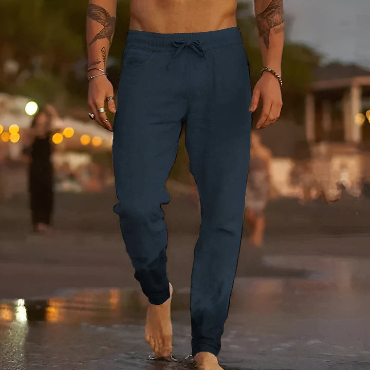 Levoire | Pantalon De Loisirs En Lin Bleu foncé