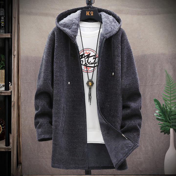 Levoire | Sweat à capuche mi-long avec Isolation Thermique et Style Élégant pour Femmes Gris foncé