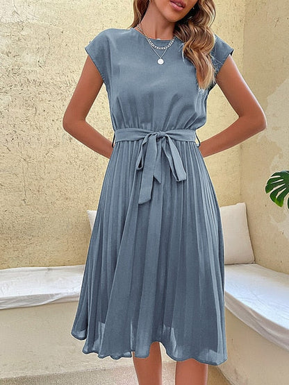 Levoire | Robe Mini Aérée Plissée Pour Femmes Bleu ciel