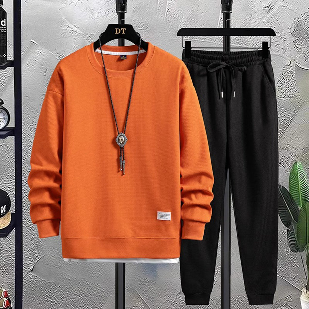 Levoire | Ensemble De College Pour Hommes Dans Un Style À La Mode Orange-Noir