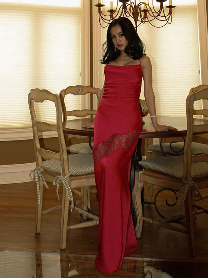 Levoire | Velours Manches Longues Off-Shoulder Midi Robes Rot