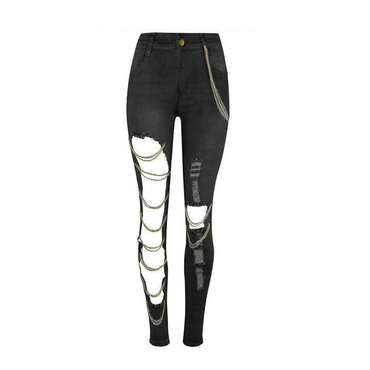 Levoire | skinny répété avec chaîne NOIR