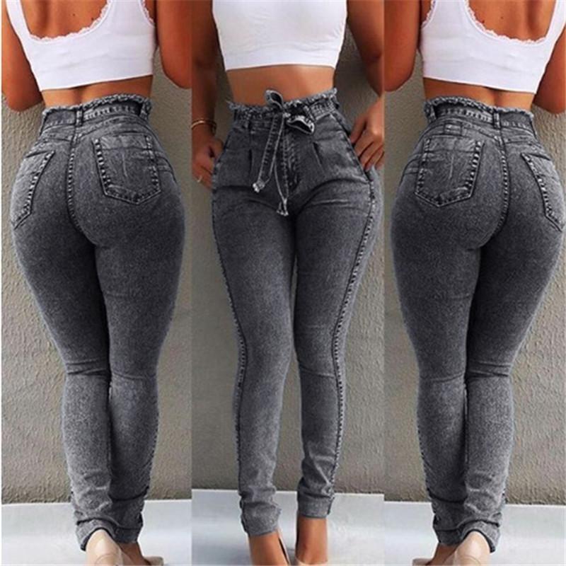 Levoire | taille haute slim ceinture GRIS