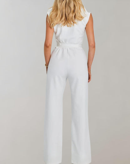 Levoire | Combinaison Décontractée Avec Ceinture À La Taille, Manches Courtes Et Jambes Larges