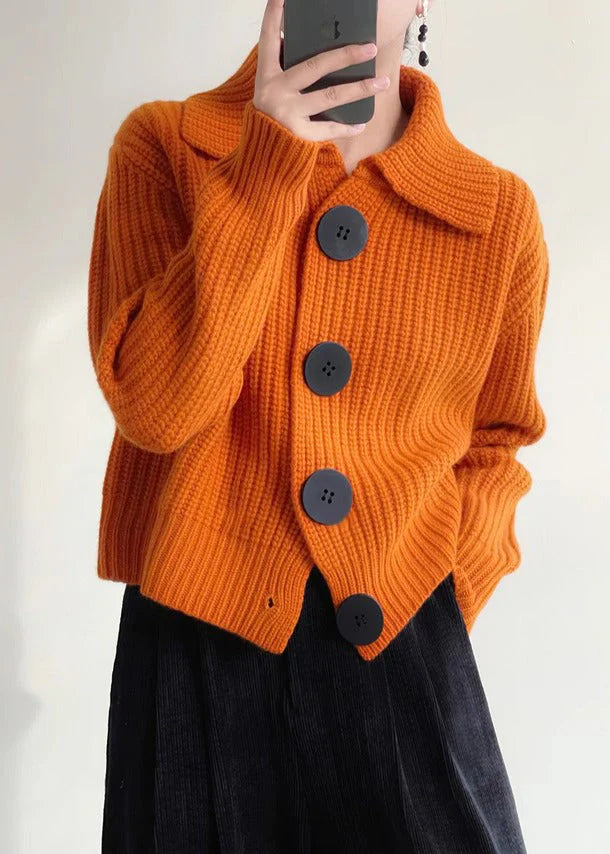 Levoire | Élégante Veste Courte Avec Grands Boutons Orange