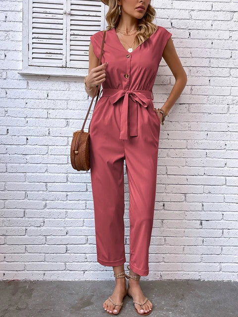 Levoire | Combinaison Sans Manches Avec Ceinture Pour Femmes Rosa
