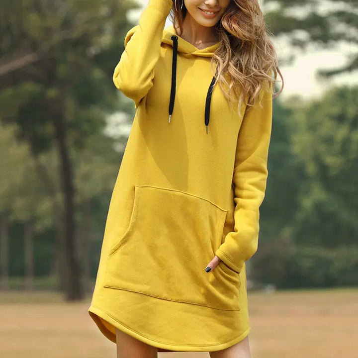 Levoire | Robe À Capuche Longue Et Chaude Jaune