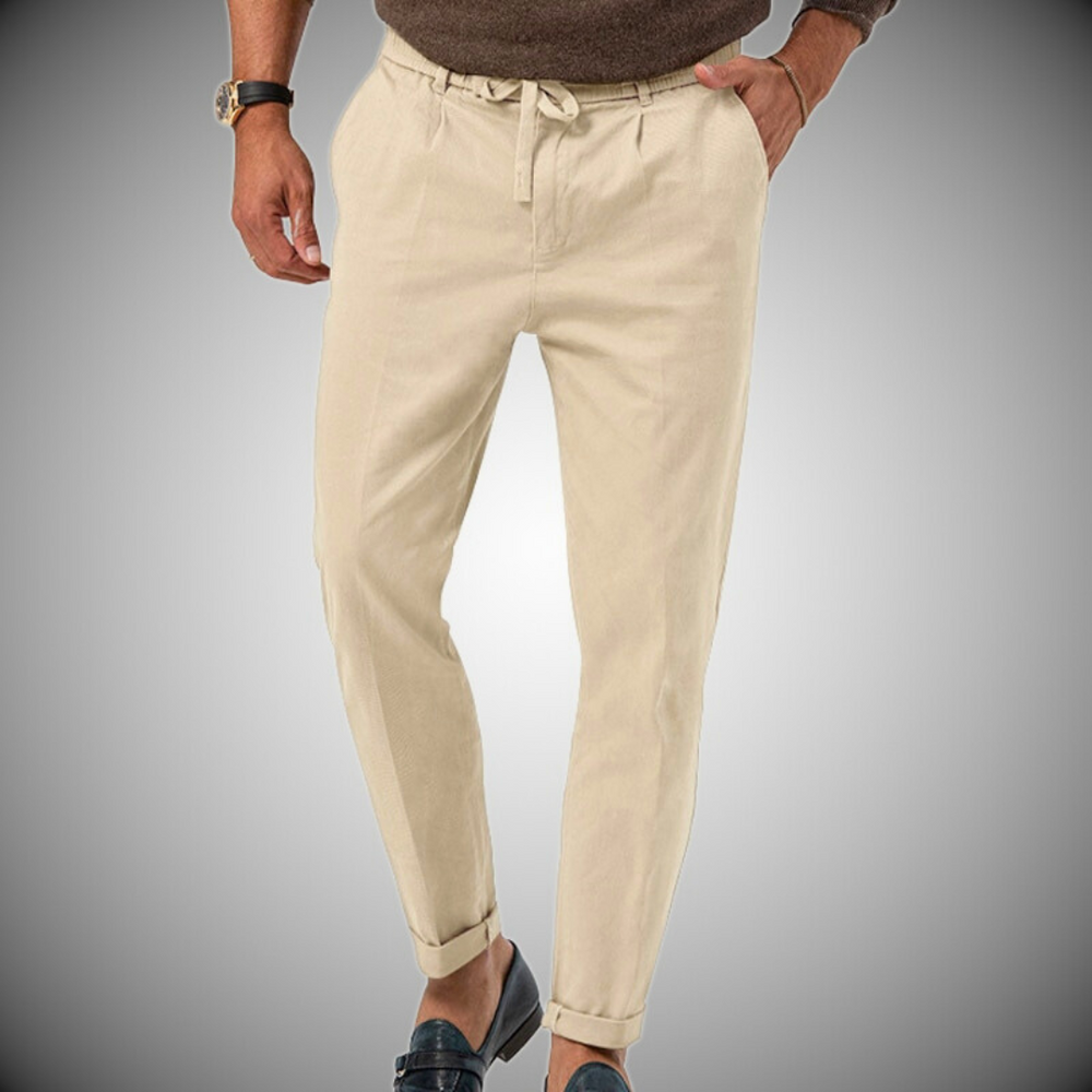 Levoire | Pantalons En Lin Pour Hommes Beige