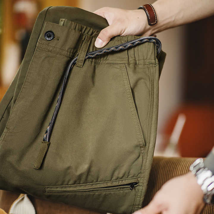 Levoire | Pantalon Cargo Rétro Avec Double Pince Et Cordon De Serrage