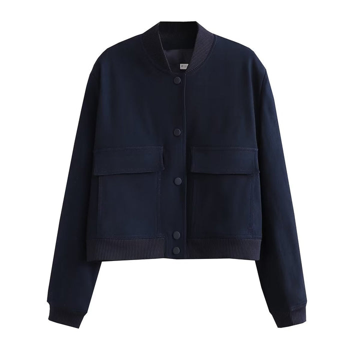 Levoire | Veste Élégante Avec De Grandes Poches Bleu foncé
