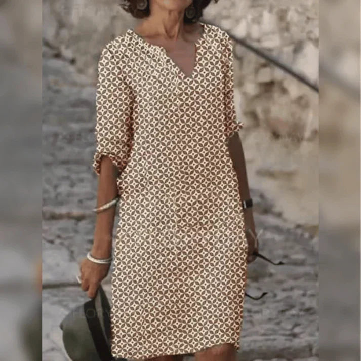 Levoire | Robe À Imprimé Géométrique Élégante Braun
