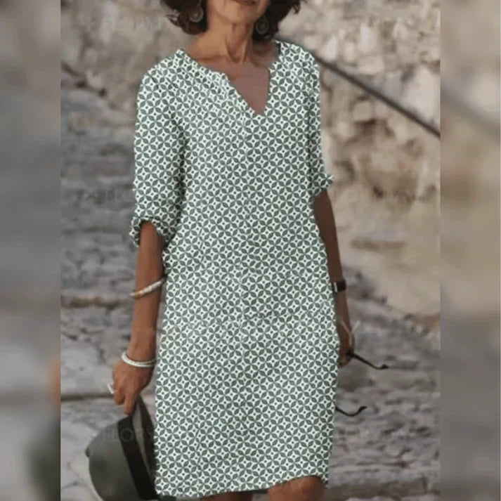 Levoire | Robe À Imprimé Géométrique Élégante Vert