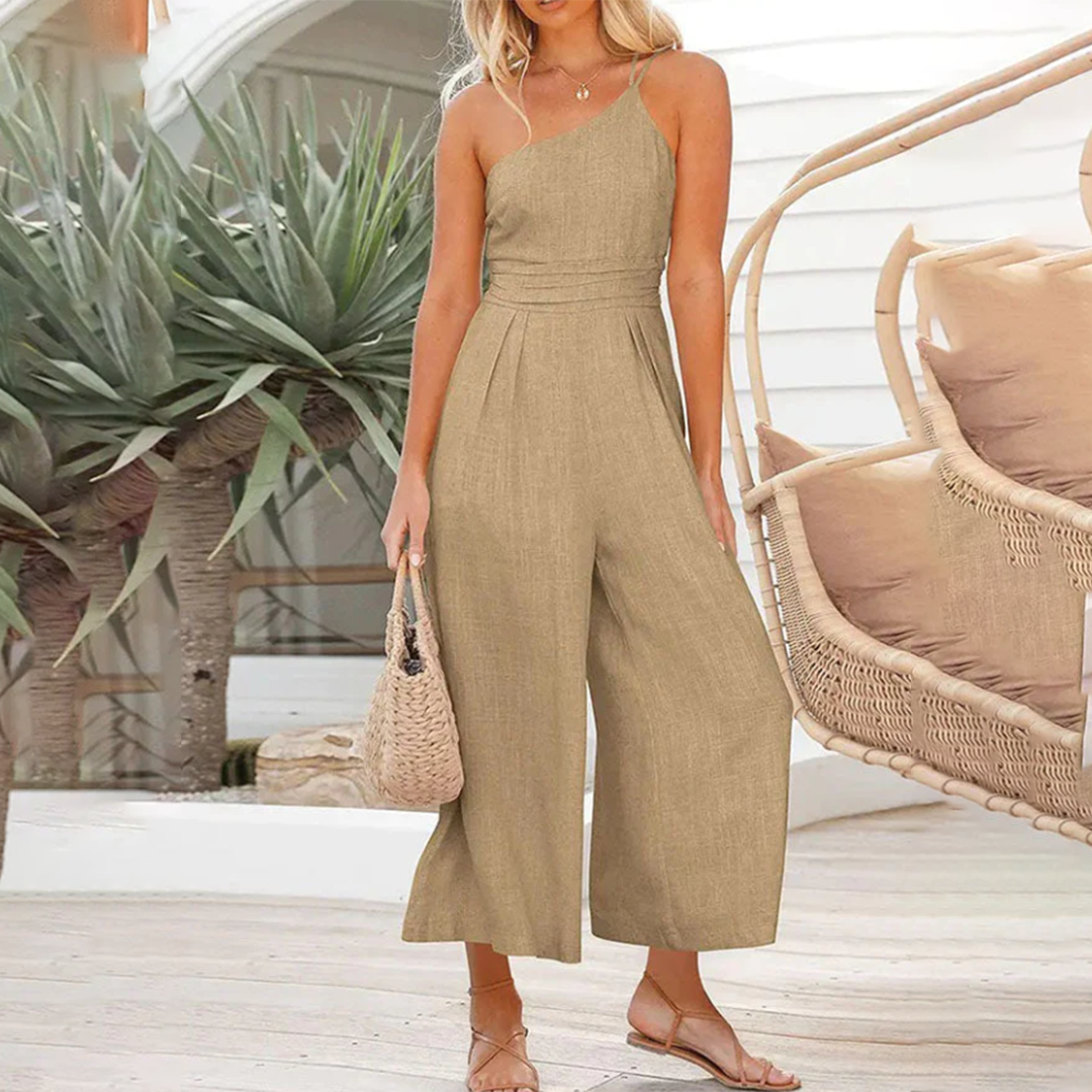 Levoire | Une Épaule Large Jambes Vêtements D'Été Élégants Khaki