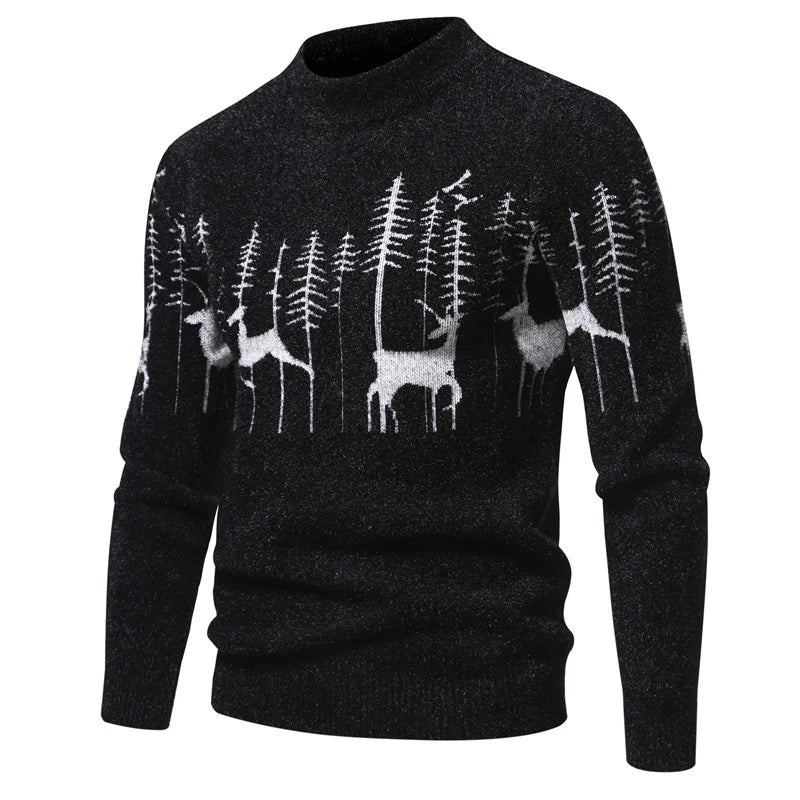Levoire | Pull Homme Premium Au Look De Noël Noir