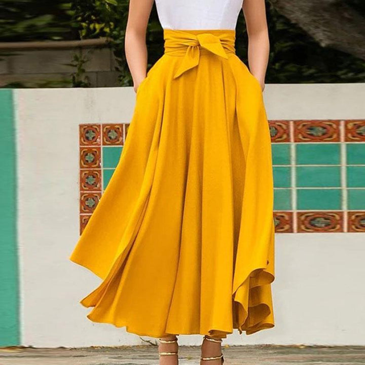 Levoire | robe vintage longue taille haute grande ceinture unie