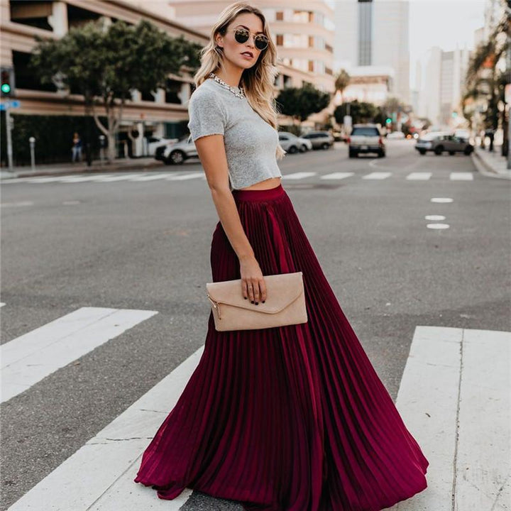 Levoire | robe longue unie plissée