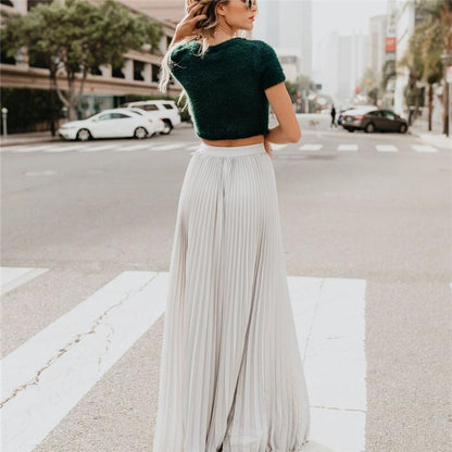 Levoire | robe longue unie plissée