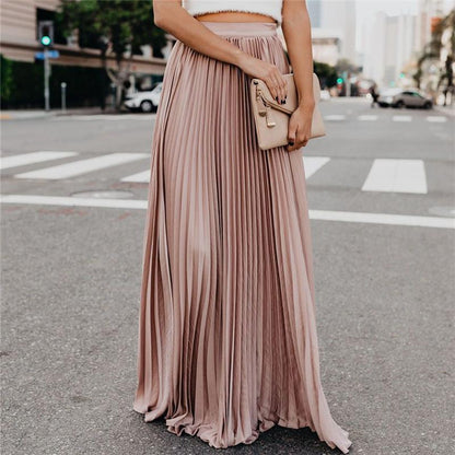 Levoire | robe longue unie plissée ROSE