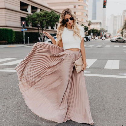 Levoire | robe longue unie plissée