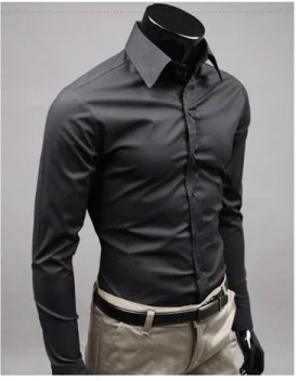 Levoire | Manches Longues Slim Fit Chemise À Boutons Chemises Pour Hommes