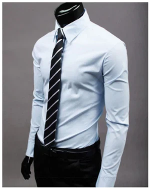 Levoire | Manches Longues Slim Fit Chemise À Boutons Chemises Pour Hommes Bleu ciel