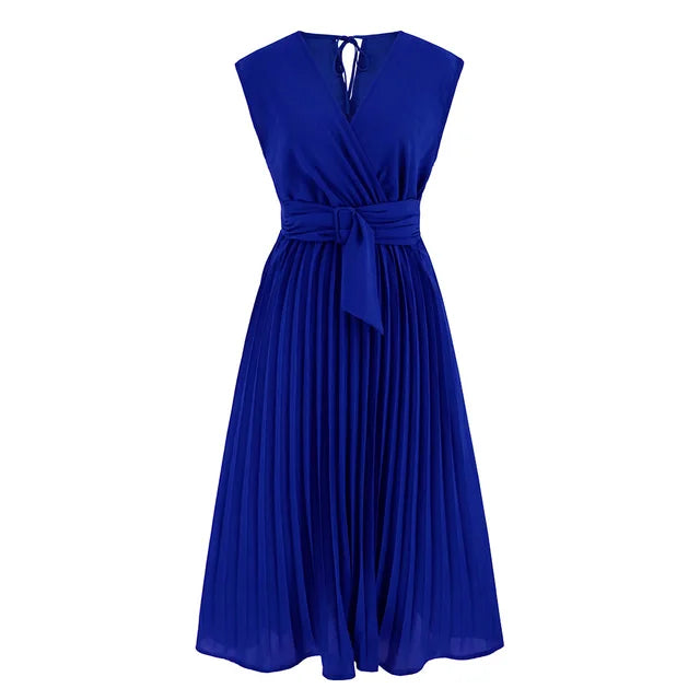 Levoire | Robe d'été sans manches à décolleté en V Bleu