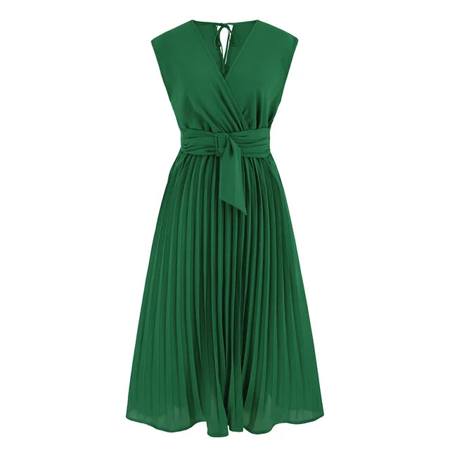 Levoire | Robe d'été sans manches à décolleté en V Vert