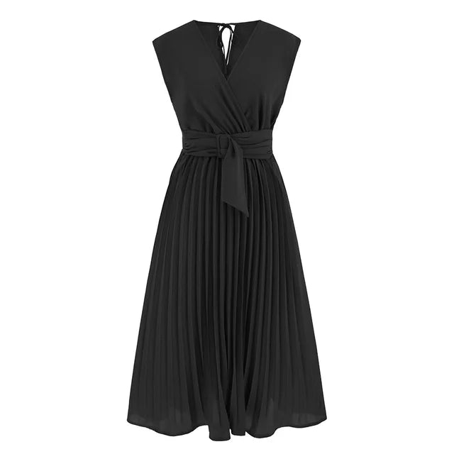 Levoire | Robe d'été sans manches à décolleté en V Noir