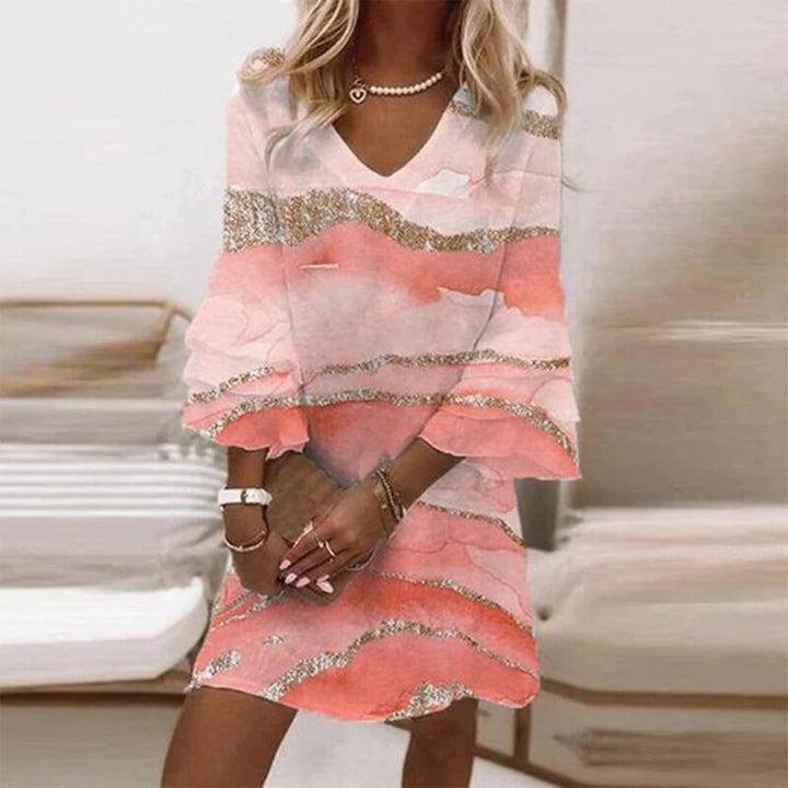 Levoire | Robe à motif classique Rose Saumon