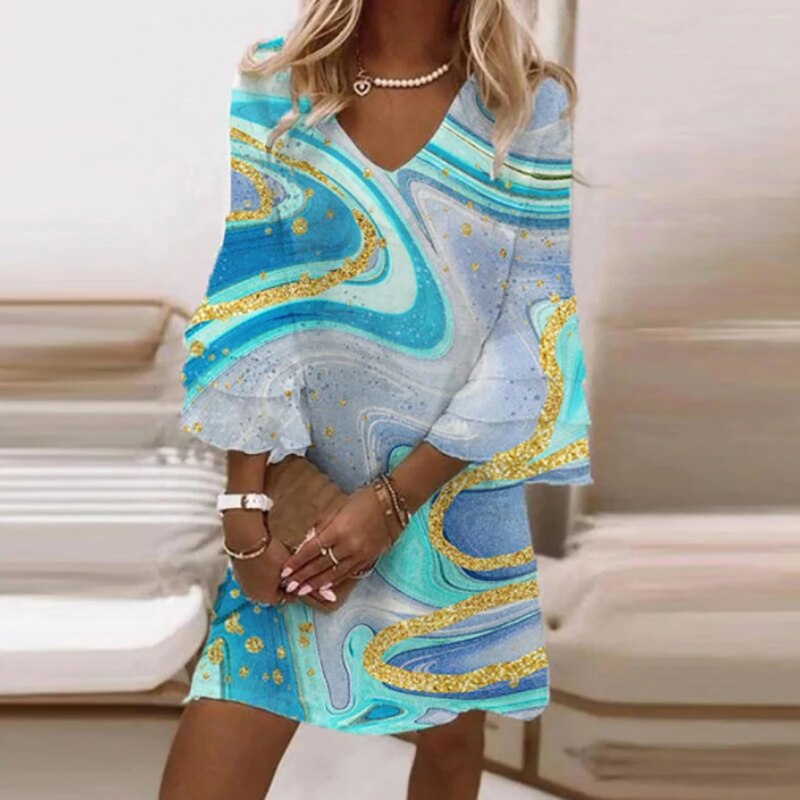 Levoire | Robe à motif classique Bleu foncé