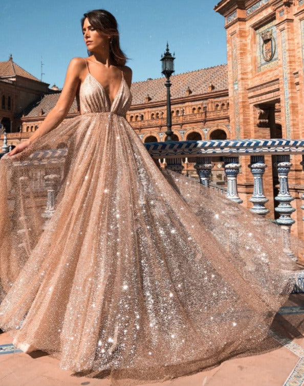 Levoire | Robe Romantique Sans Manches Décorée De Paillettes En Maille