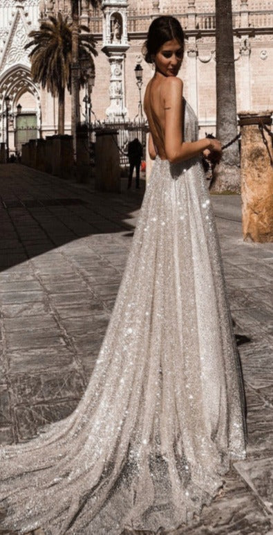 Levoire | Robe Romantique Sans Manches Décorée De Paillettes En Maille