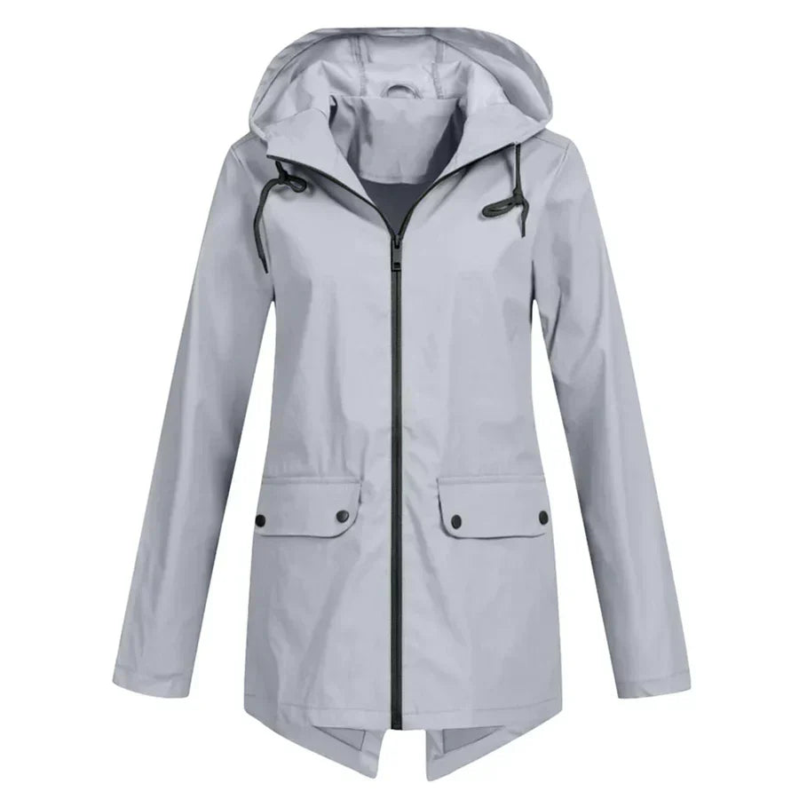 Levoire | Manteau Imperméable Avec Fermeture Éclair Pour Femmes Gris