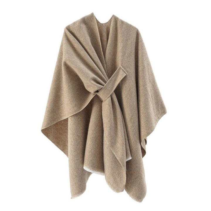 Levoire | Poncho Cachemire Ute Confortable Khaki Une taille