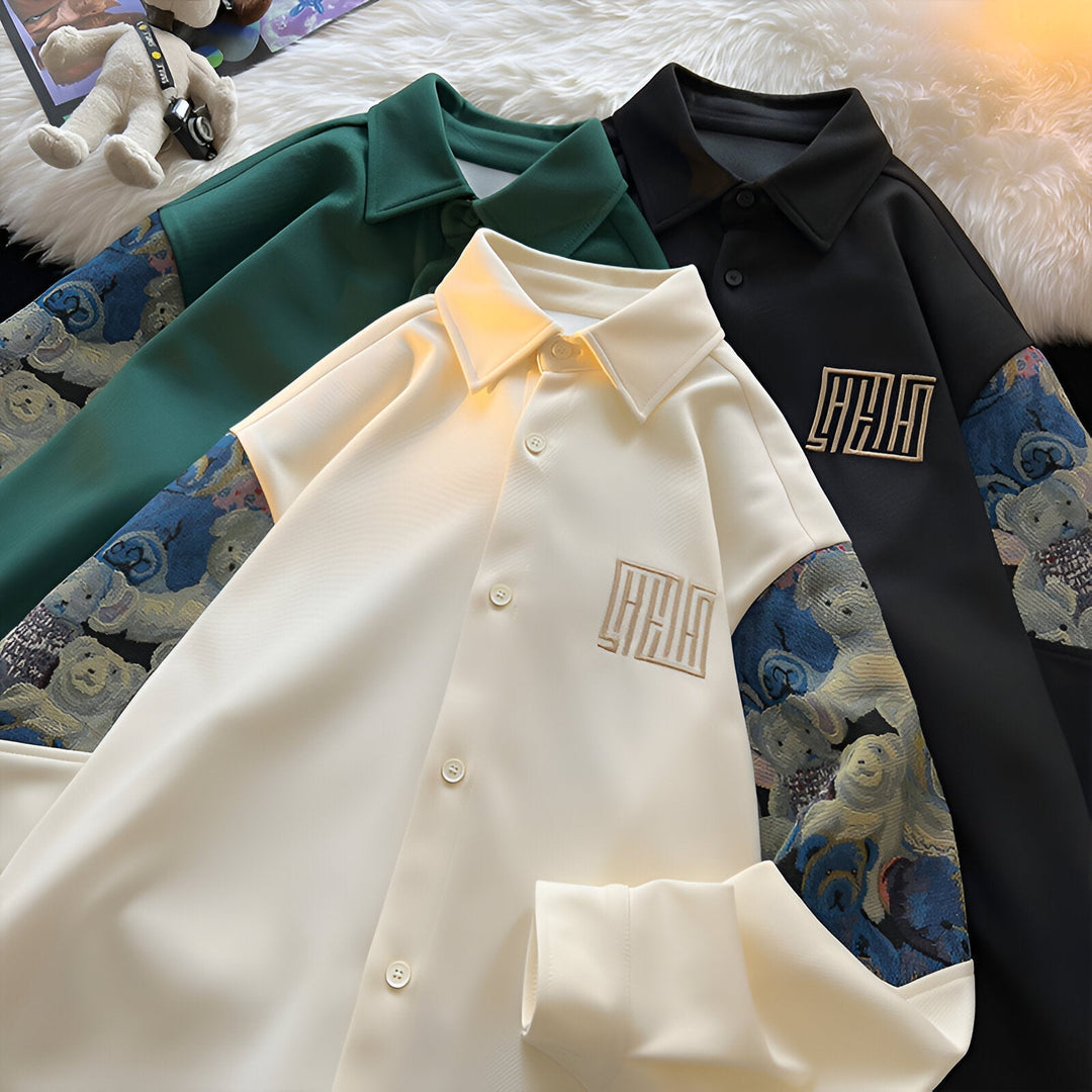Levoire | Chemise De Travail Inspirée Rétro Avec Ours Brodé
