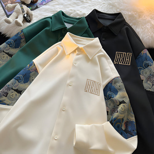 Levoire | Chemise De Travail Inspirée Rétro Avec Ours Brodé
