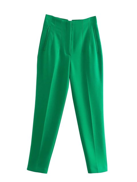 Levoire | Pantalon Élégant Taille Haute Vert