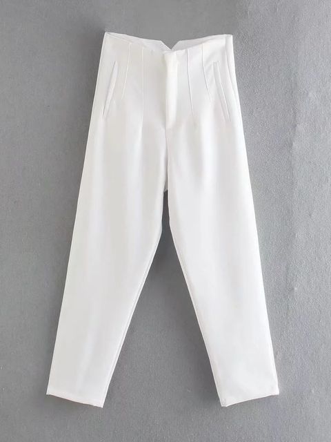 Levoire | Pantalon Élégant Taille Haute Blanc