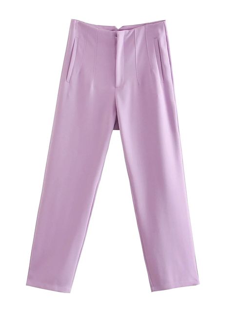 Levoire | Pantalon Élégant Taille Haute Lilas