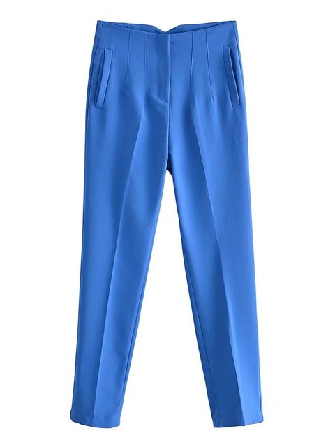 Levoire | Pantalon Élégant Taille Haute Bleu