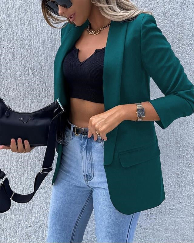 Levoire | Veste Longue Tendance Grande Taille Pour Femmes Vert