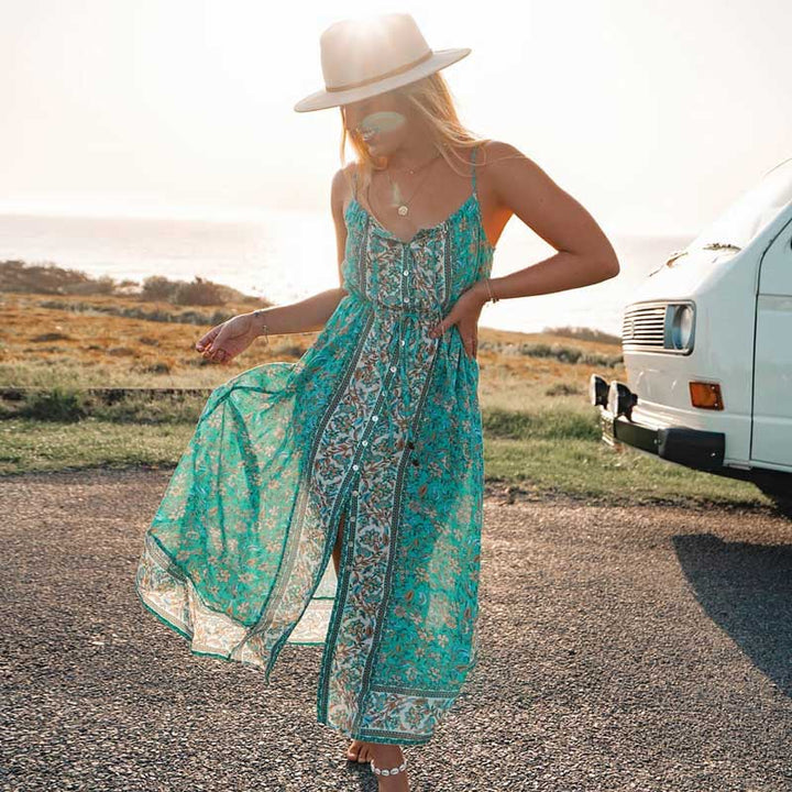 Levoire | Robe d'été fendue et imprimée
