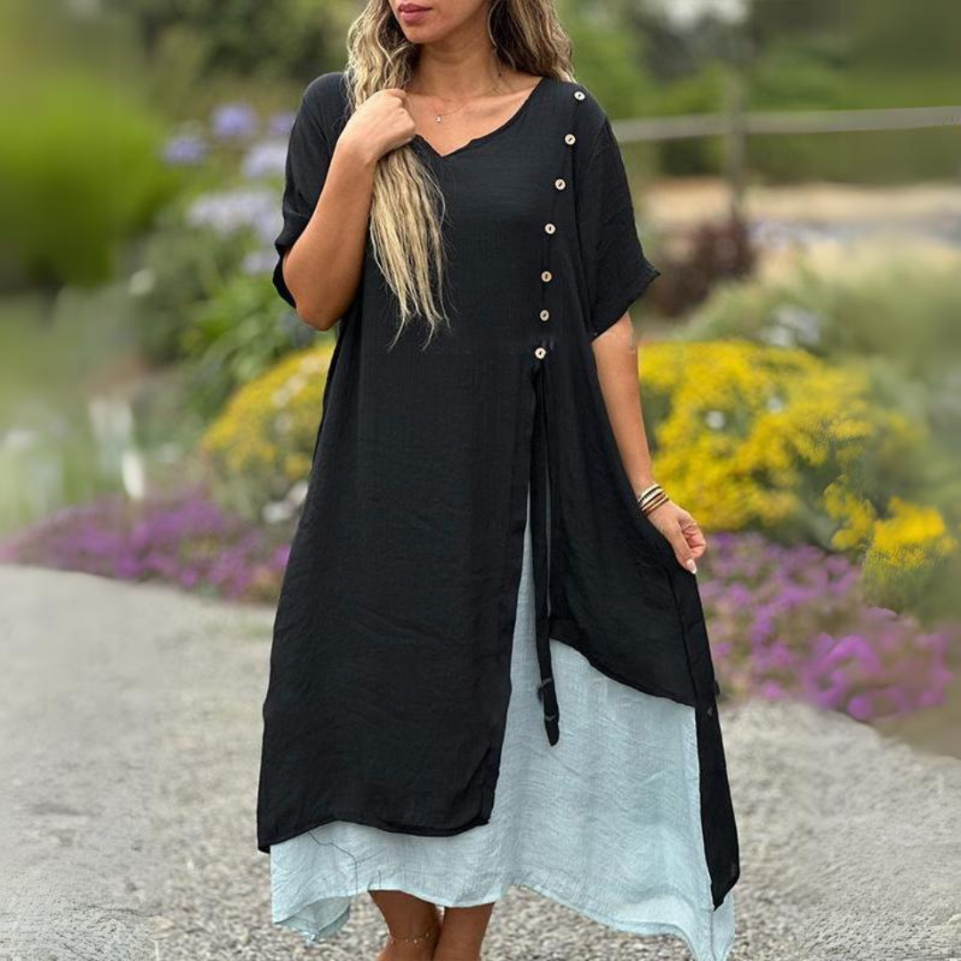 Levoire | Robe Confortable Avec Décolleté En V Noir