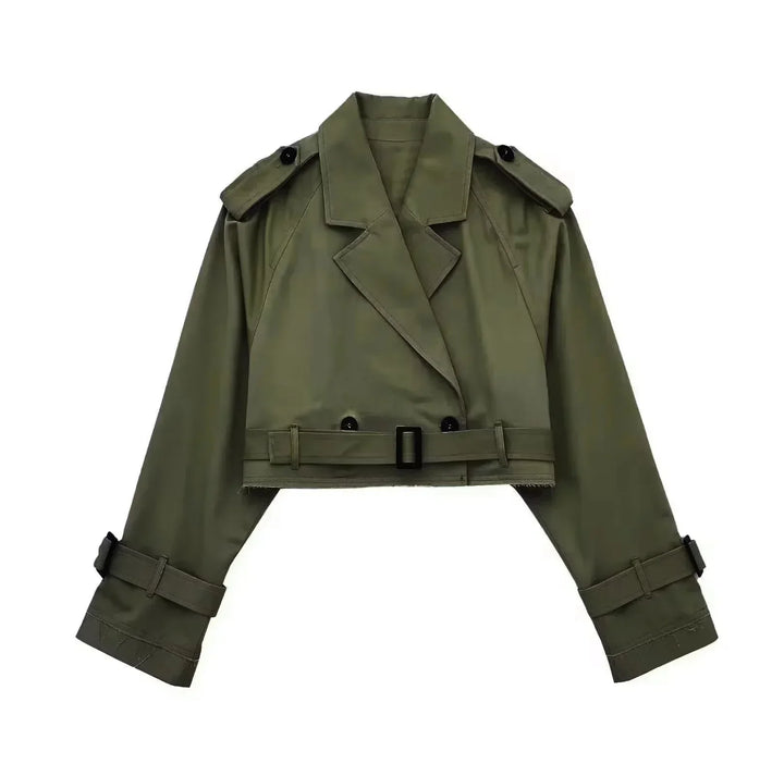 Levoire | Léger Court Élégant Trench-Coat Olivier